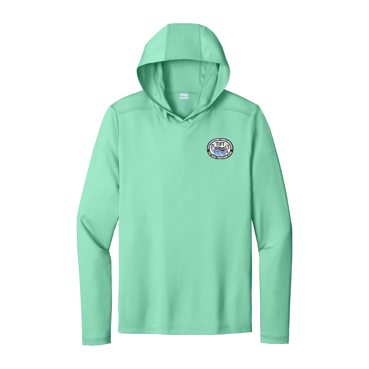 Sea Foam Hooded Sport-Tek Long Sleeve T-Shirt