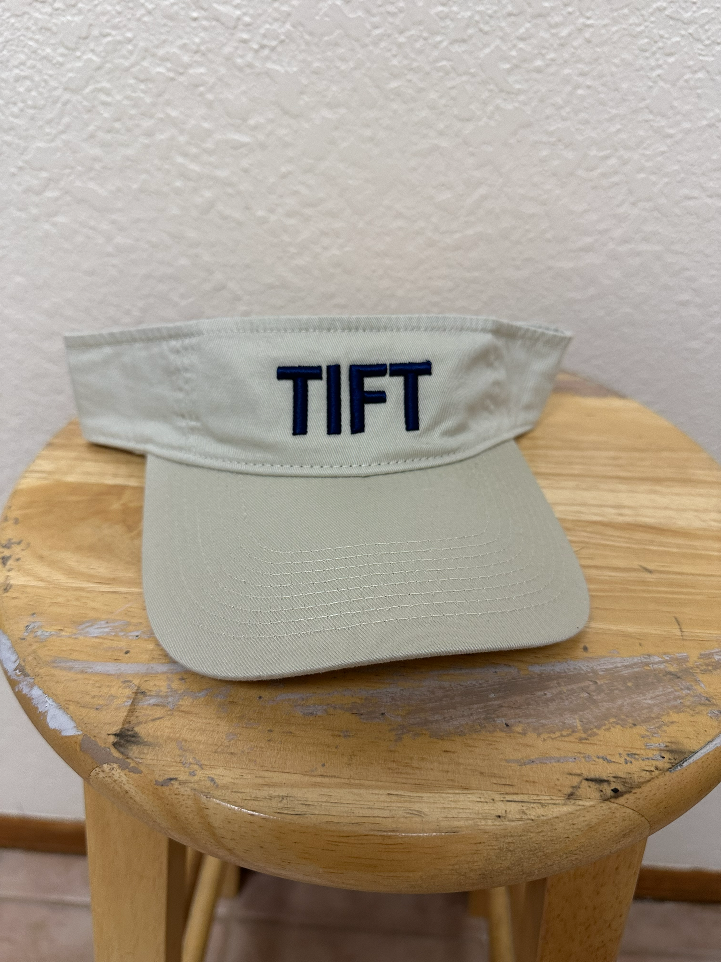 Beach Khaki Visor - TIFT Puff Embroidery