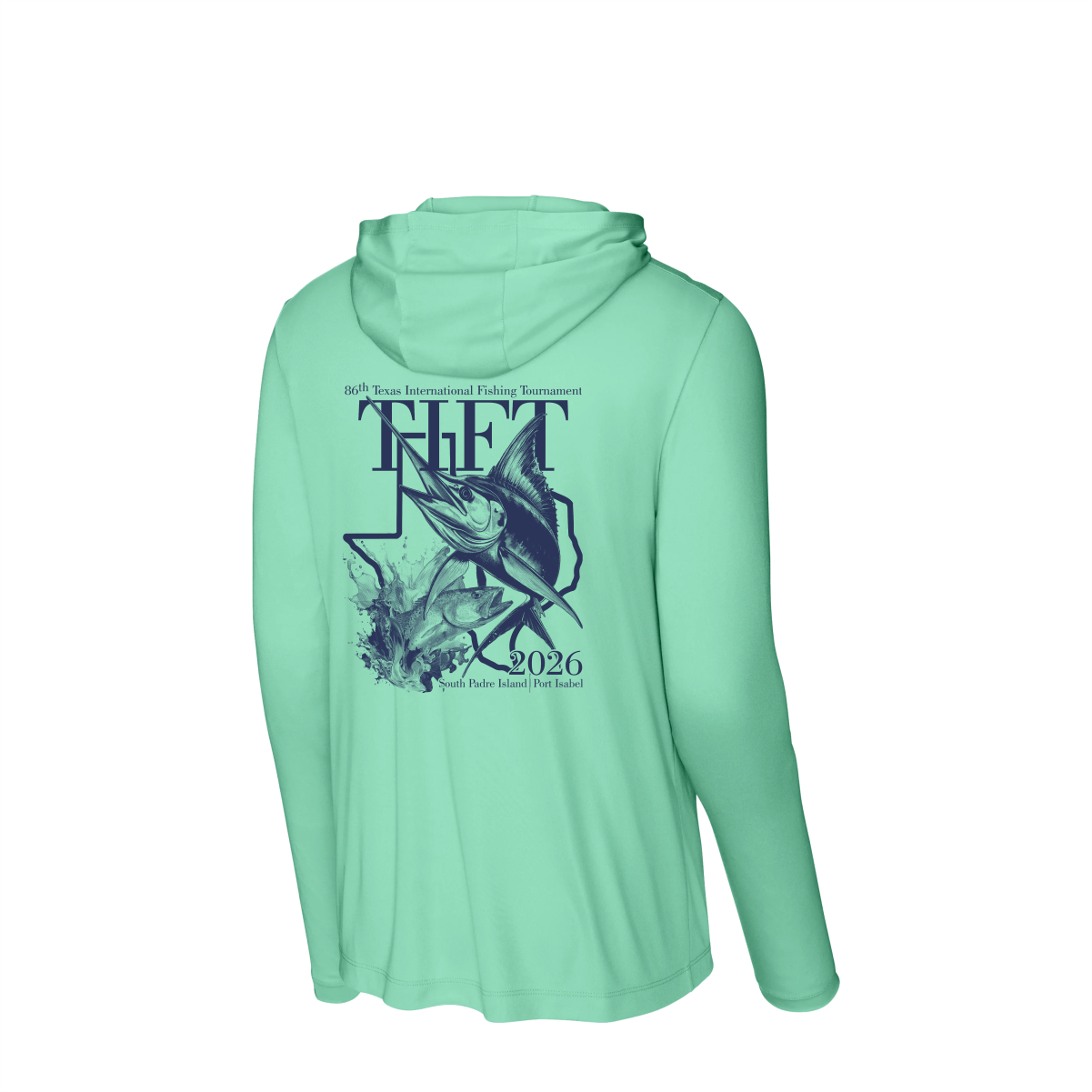 Sea Foam Hooded Sport-Tek Long Sleeve T-Shirt
