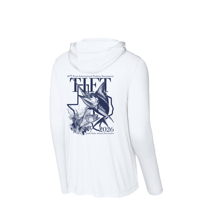 White Hooded Sport-Tek Long Sleeve T-Shirt