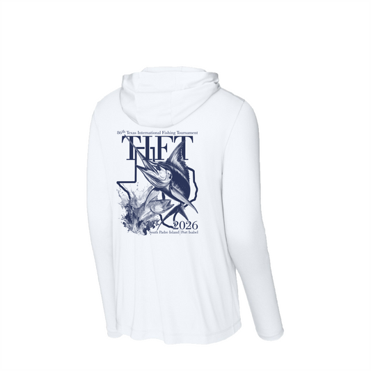 White Hooded Sport-Tek Long Sleeve T-Shirt