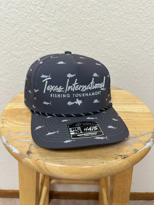 Off Shore Grey 5 Panel Rope Hat - TIFT Script