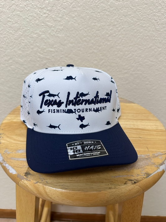 Off Shore Navy 5 Panel Hat - TIFT Script