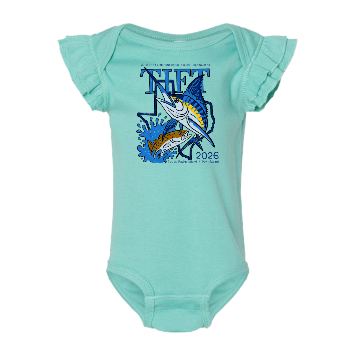 Infant Turquoise Flutter Sleeve Bodysuit