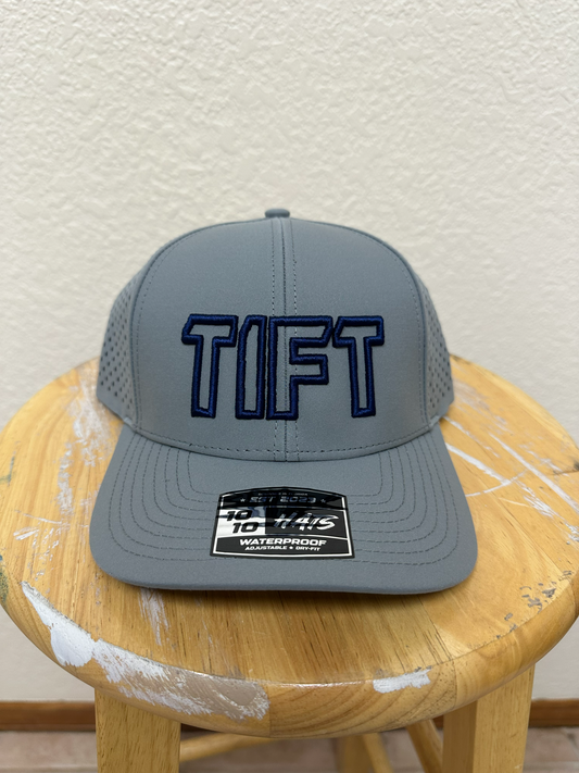 Grey 6 Panel Dry-fit Hat- TIFT Block