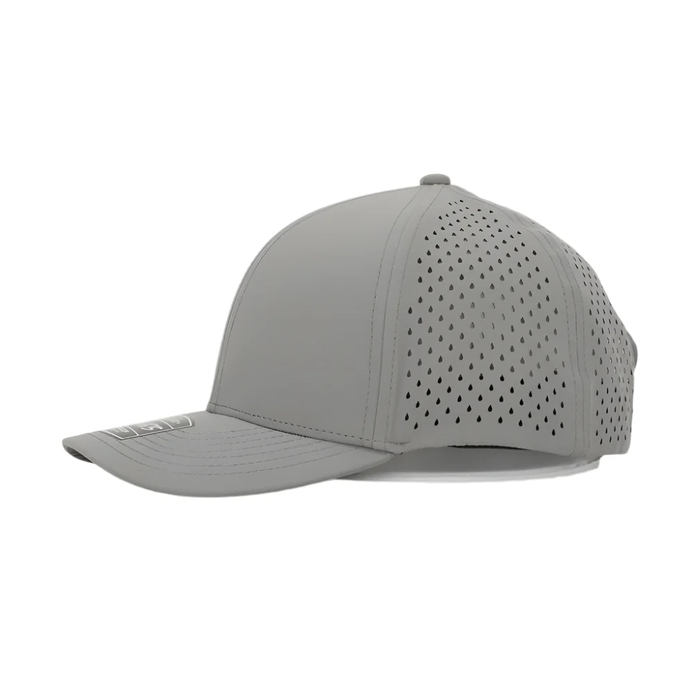 Grey 6 Panel Dry-fit Hat- TIFT Logo Patch