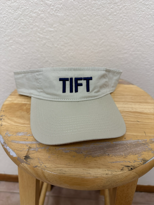Beach Khaki Visor - TIFT Puff Embroidery