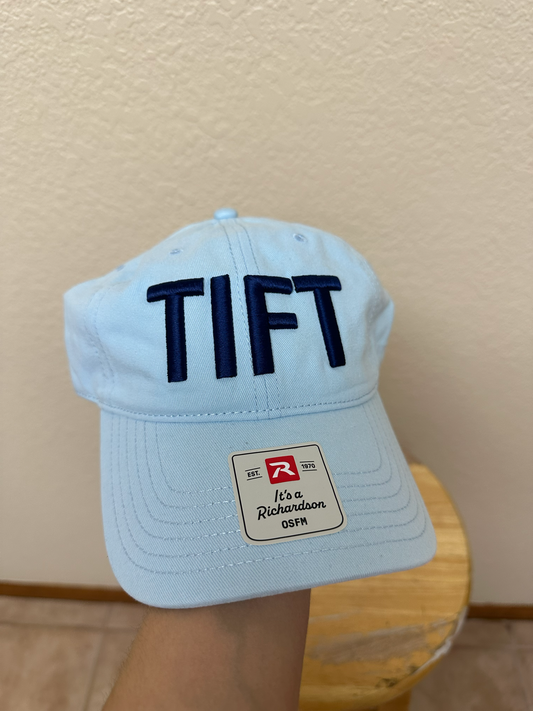 Powder Blue Cotton Twill Cap - TIFT Puff Embroidery