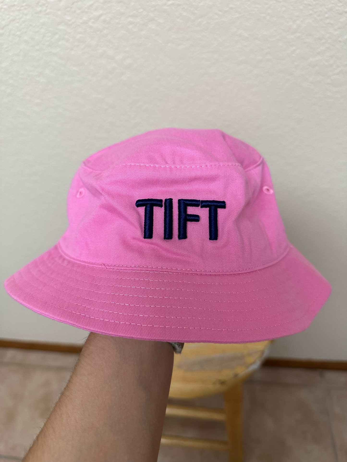Bright Pink Bucket Hat - TIFT Puff Embroidery