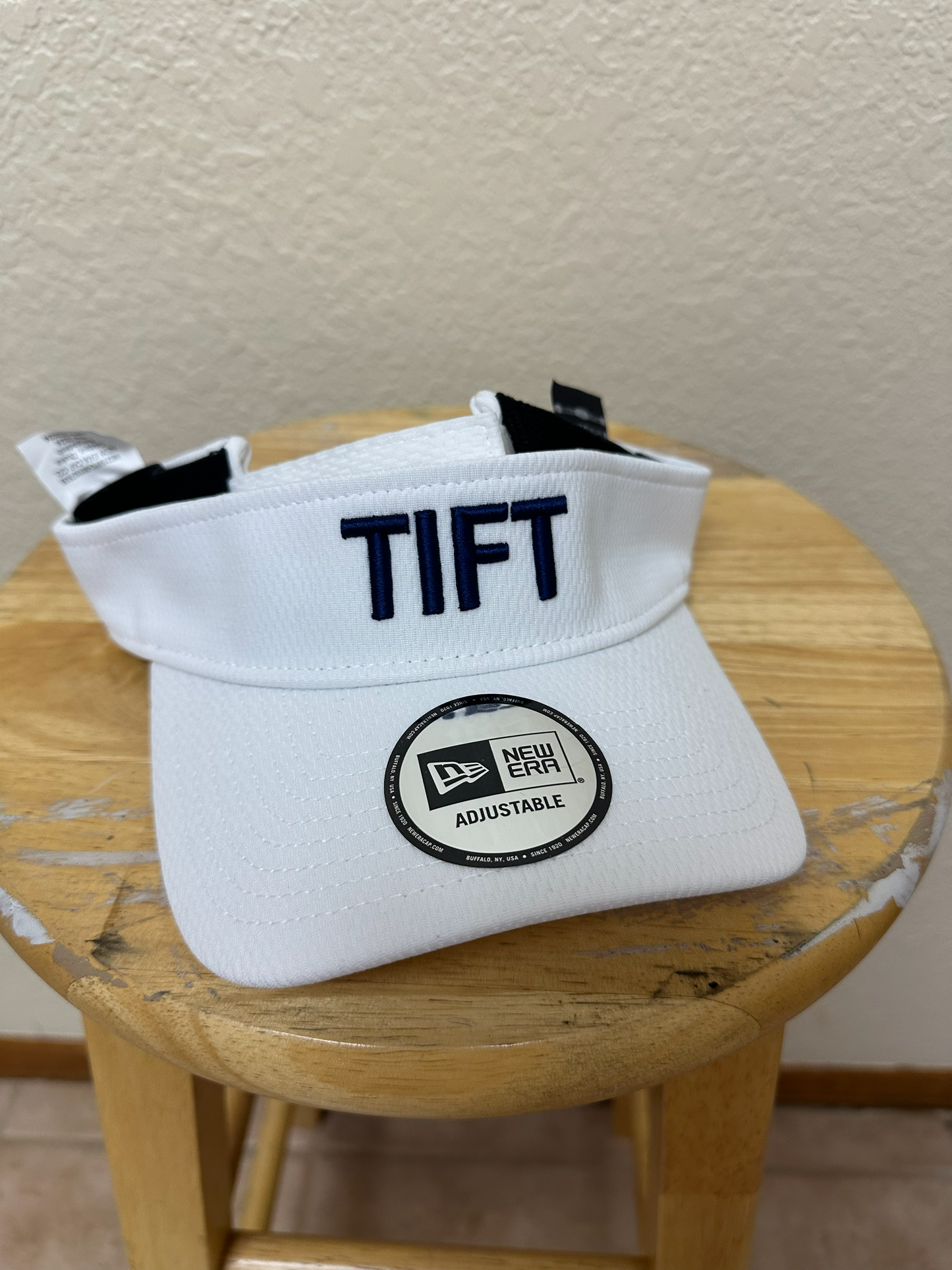 White New Era Visor - TIFT Puff Embroidery